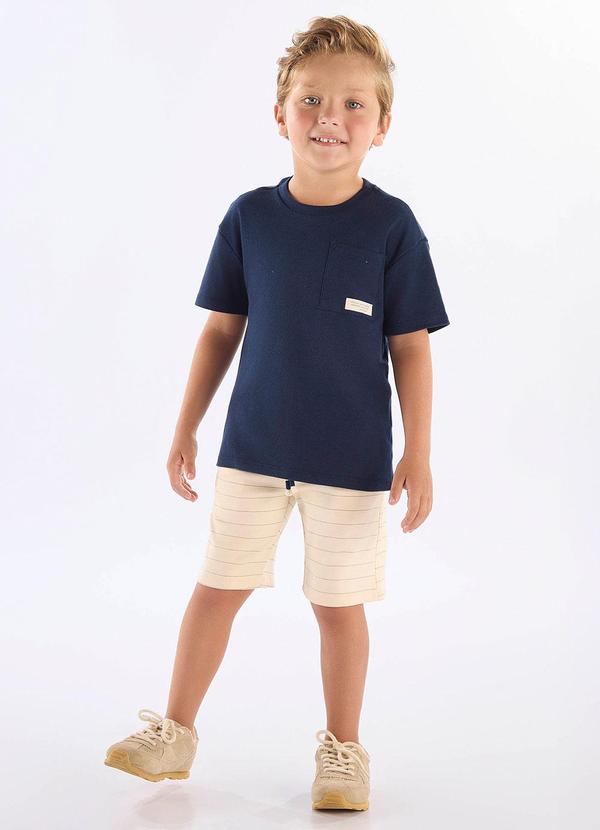 Conjunto Infantil Camiseta e Bermuda Azul