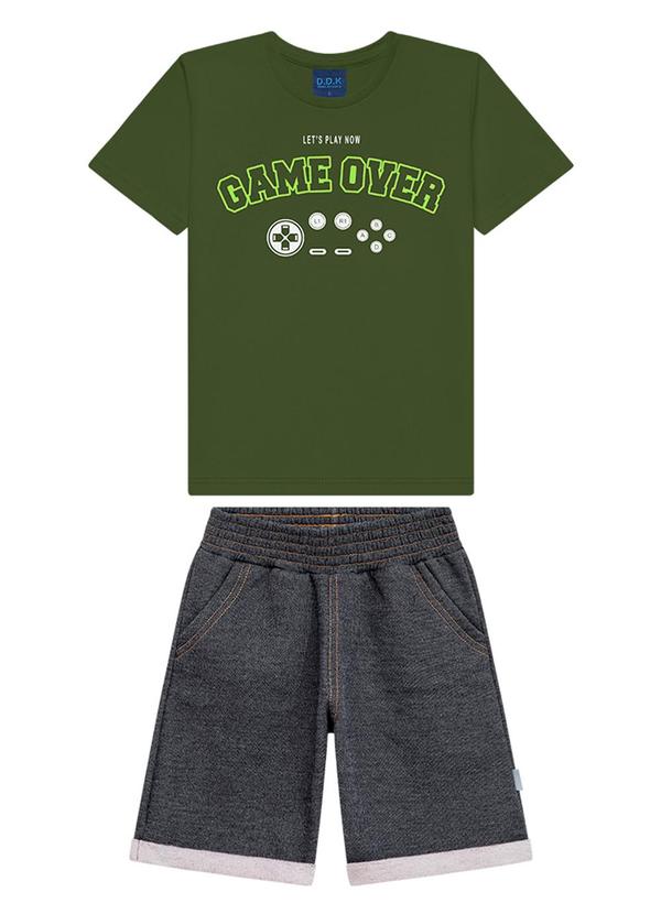 Vista 2 Conjunto Infantil Camiseta e Bermuda Verde Ddk Ddk