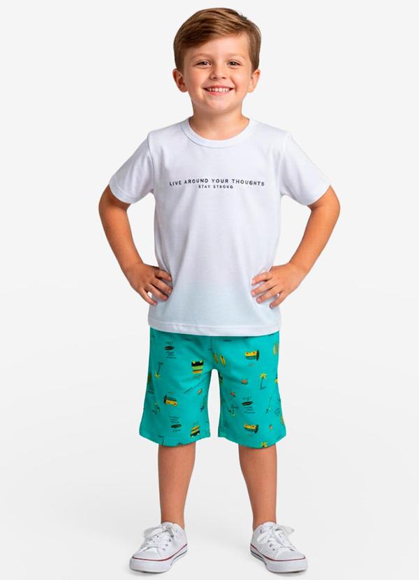 Conjunto Infantil Camiseta e Bermuda Verde
