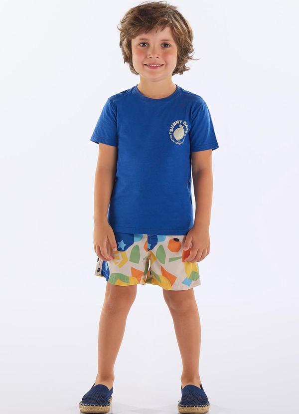 Conjunto Infantil Camiseta e Short Azul