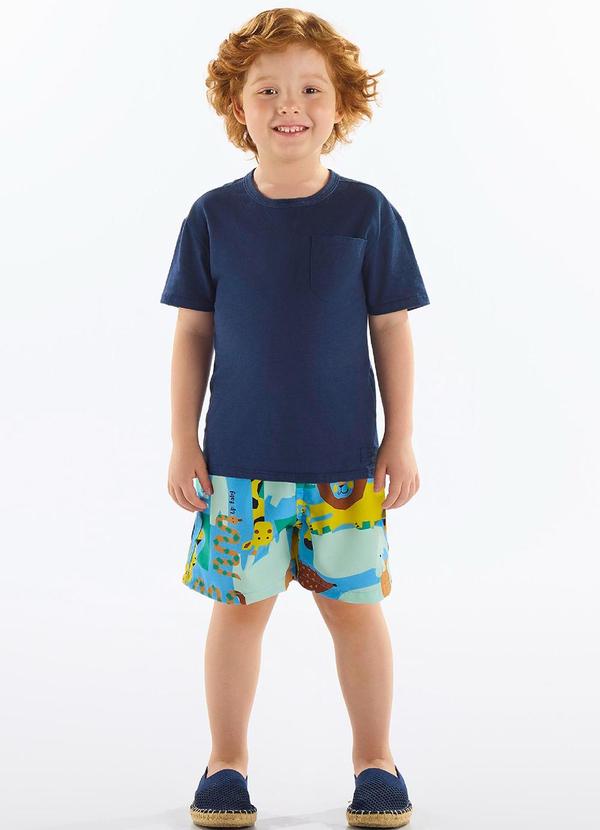 Vista 2 Conjunto Infantil Camiseta e Short Azul Up Baby Up Baby