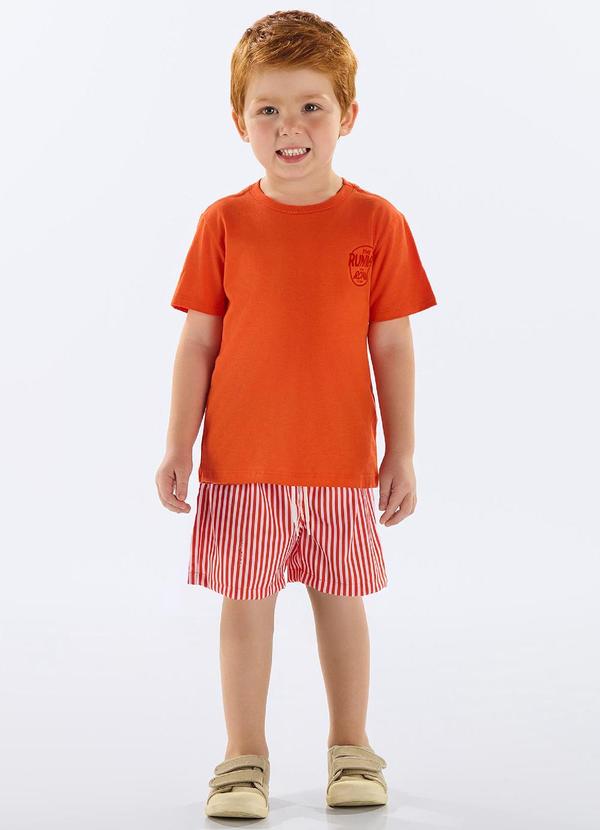 Conjunto Infantil Camiseta e Short Laranja