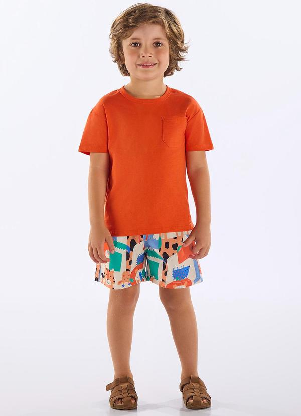 Vista 2 Conjunto Infantil Camiseta e Short Laranja Up Baby Up Baby