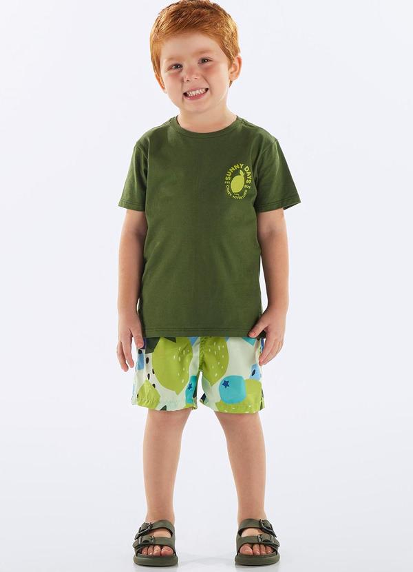 Vista 2 Conjunto Infantil Camiseta e Short Verde Up Baby Up Baby