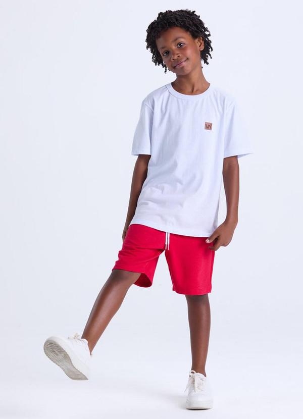 Vista 2 Conjunto Infantil Camiseta Lisa Aplique Branco VIDA COSTEIRA VIDA COSTEIRA