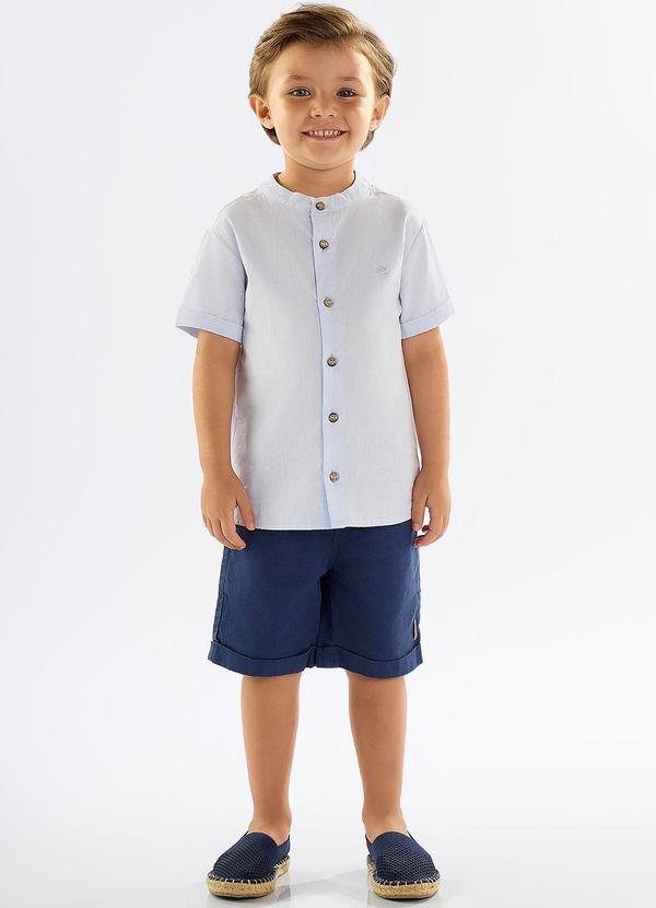 Conjunto Infantil com Bata e Bermuda Azul