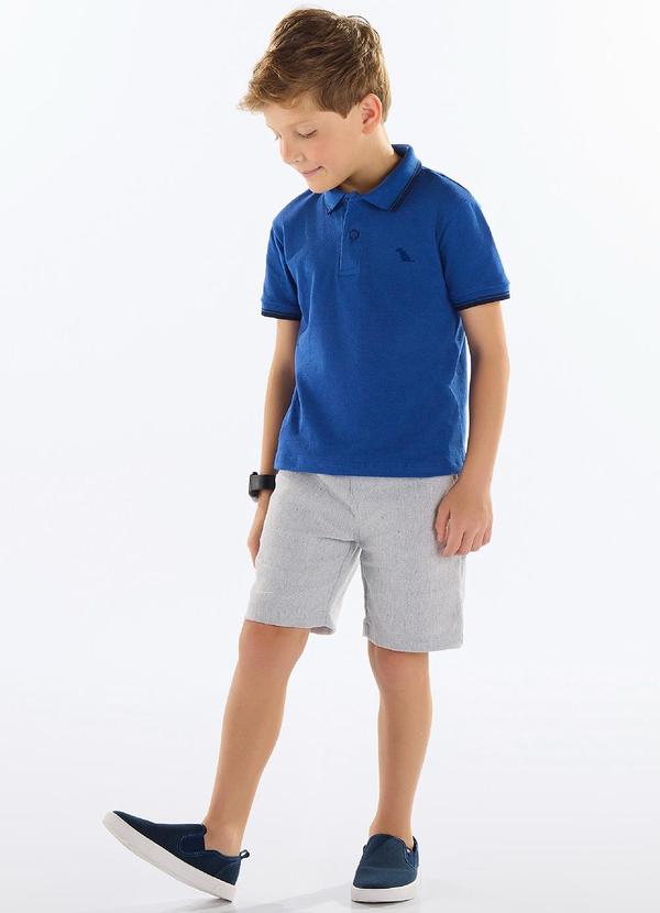Vista 2 Conjunto Infantil com Polo e Bermuda Azul Quimby Quimby