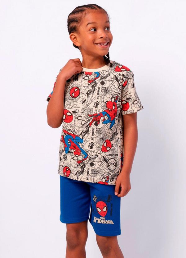 Conjunto Infantil Curto Homem Aranha Bege