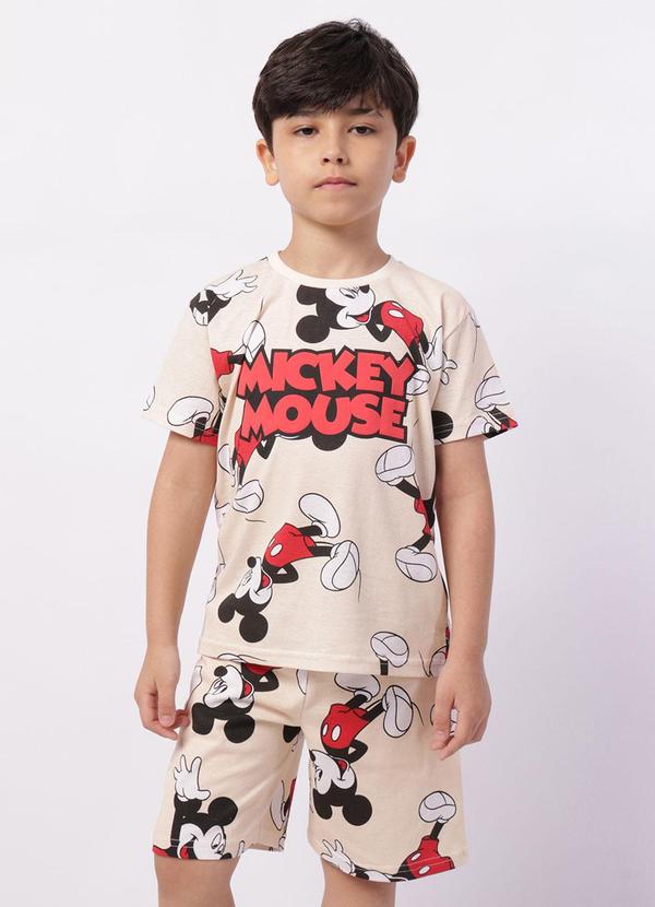 Conjunto Infantil Curto Mickey Bege
