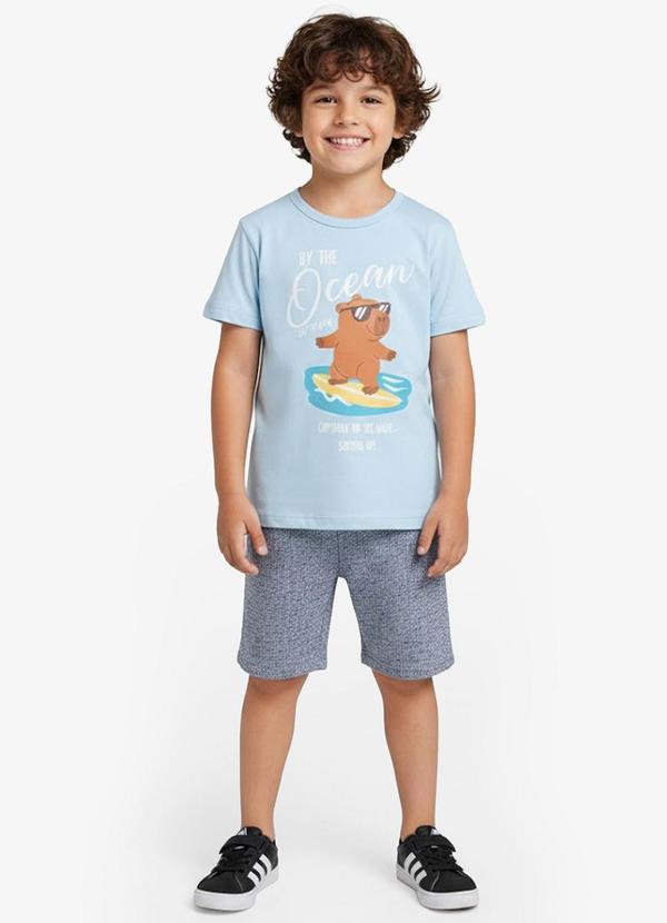 Vista 2 Conjunto Infantil Curto Verão Menino Azul Select Select