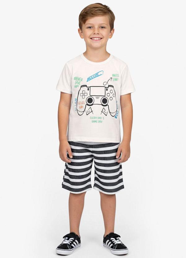 Vista 2 Conjunto Infantil Curto Verão Menino Bege Select Select