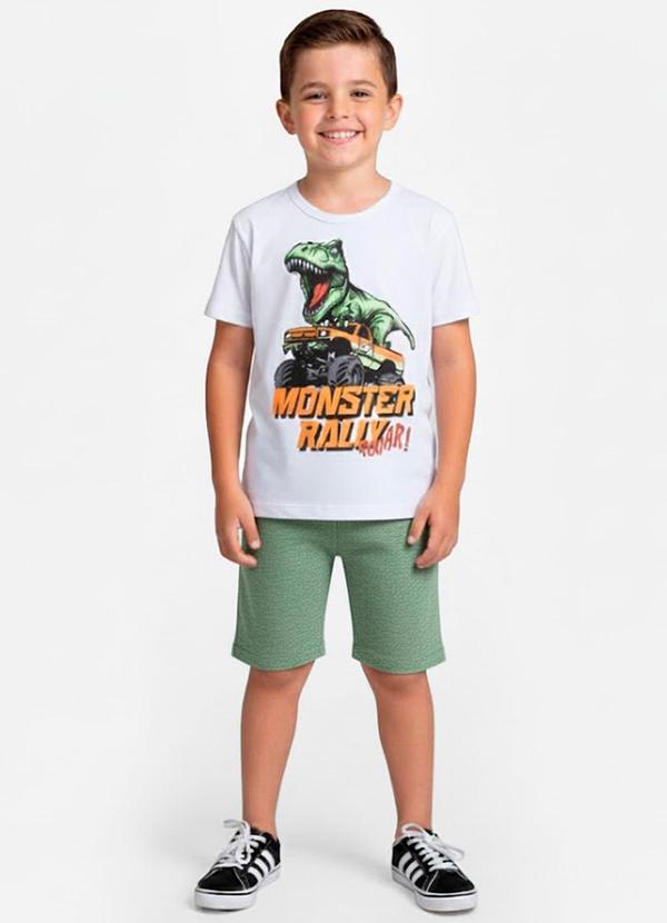 Vista 2 Conjunto Infantil Curto Verão Menino Branco Select Select