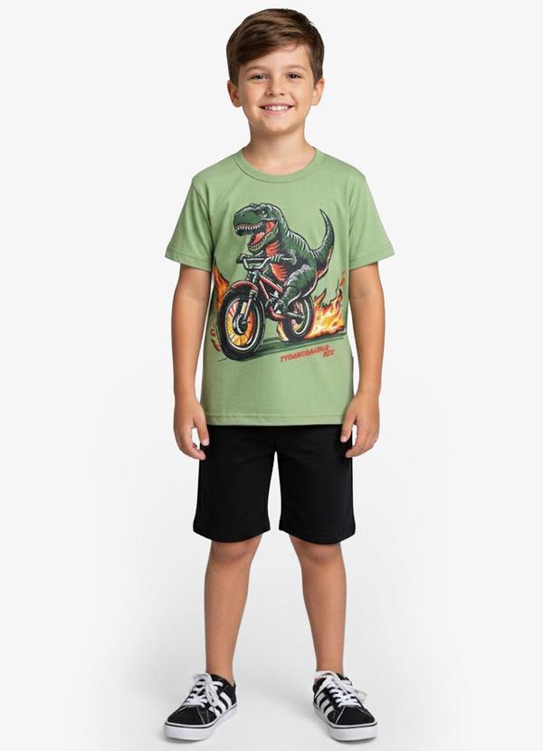 Vista 2 Conjunto Infantil Curto Verão Menino Verde Select Select
