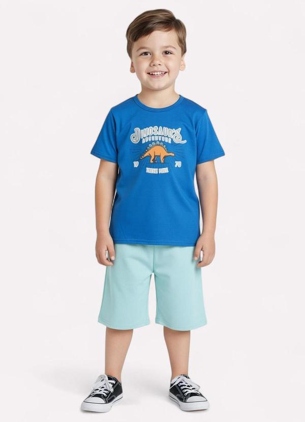 Vista 2 Conjunto Infantil Dinossauro Azul Kyly Kyly