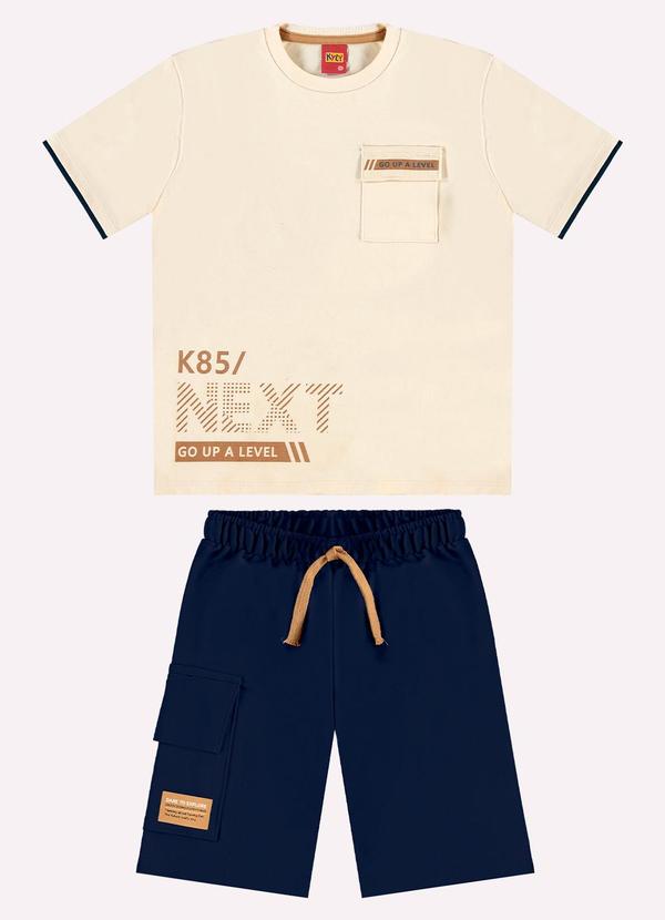 Conjunto Infantil Letterig Menino Bege