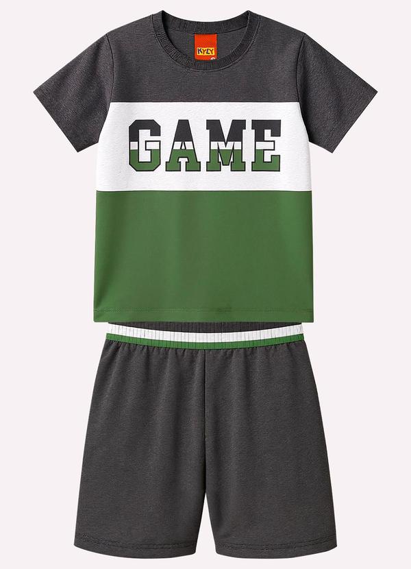 Conjunto Infantil Lettering Menino Cinza