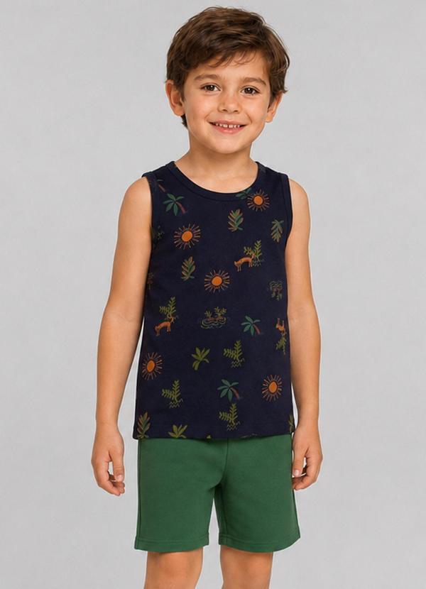 Conjunto Infantil Machão e Bermuda Verde