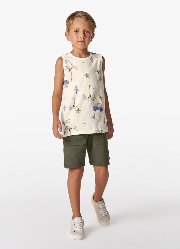 Vista 2 Conjunto Infantil Machão e Bermuda Bege Trick Nick Trick Nick