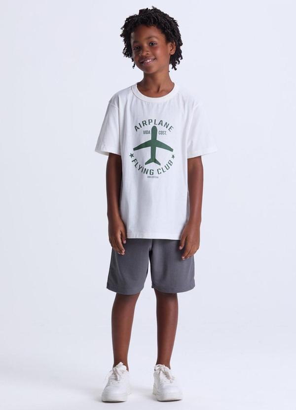 Vista 2 Conjunto Infantil Masculin Avião Off White VIDA COSTEIRA VIDA COSTEIRA