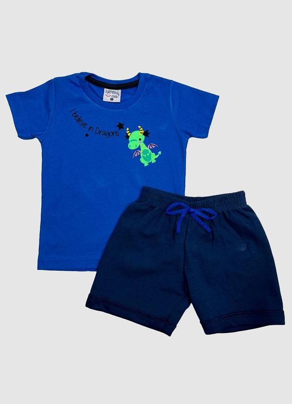 Vista 2 Conjunto Infantil Masculino Azul Turminha Turminha