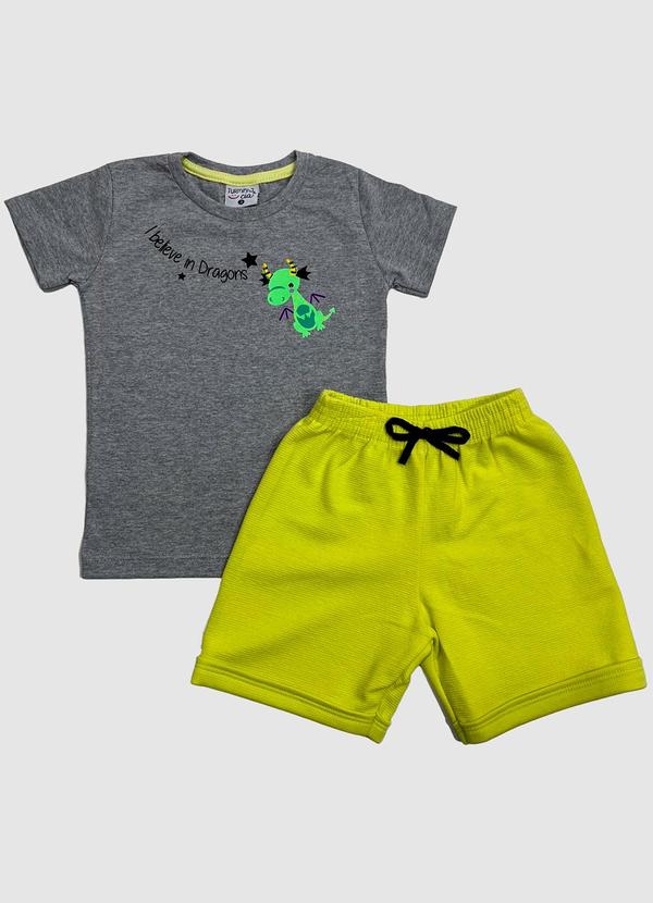Vista 2 Conjunto Infantil Masculino Cinza Milon Milon