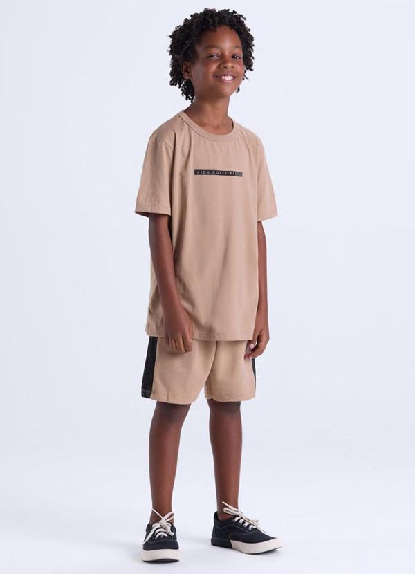 Vista 2 Conjunto Infantil Masculino com Tela Bege VIDA COSTEIRA VIDA COSTEIRA
