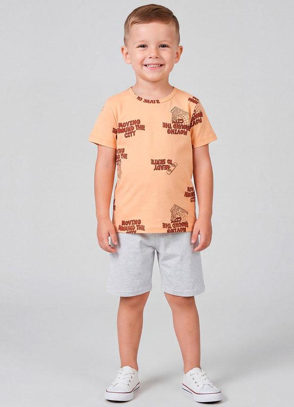 Conjunto Infantil Masculino Estampada Laranja