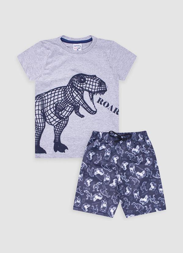 Vista 2 Conjunto Infantil Masculino Meia Malha Cinza Turminha Turminha
