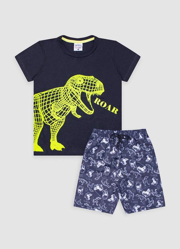 Vista 2 Conjunto Infantil Masculino Meia Malha Preto Turminha Turminha