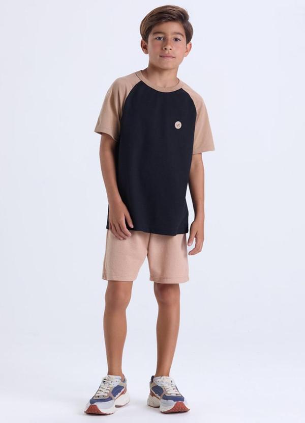 Vista 2 Conjunto Infantil Masculino Raglan Bege VIDA COSTEIRA VIDA COSTEIRA