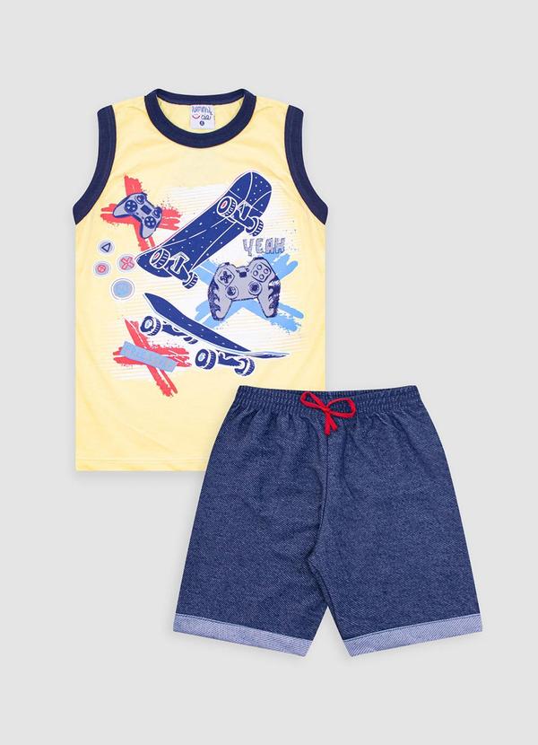 Vista 2 Conjunto Infantil Masculino Regata Meia Malha Am Turminha Turminha