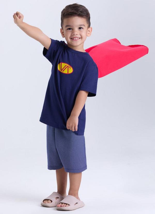 Vista 2 Conjunto Infantil Masculino Super Va Azul VIDA COSTEIRA VIDA COSTEIRA