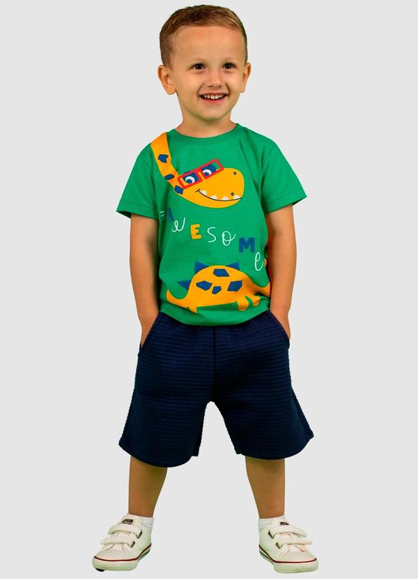 Vista 2 Conjunto Infantil Meia Malha/Gorgurim Verde Turminha Turminha