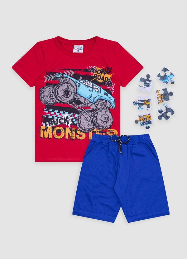 Conjunto Infantil Meia Malha/Moletinho Verm