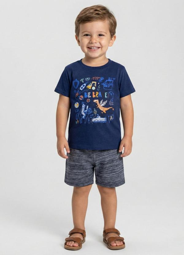 Conjunto Infantil Meia Malha Moletom Azul