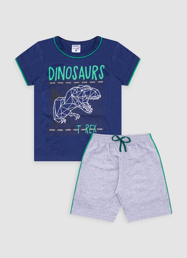 Vista 2 Conjunto Infantil Meia Malha/Moletom Azul Turminha Turminha