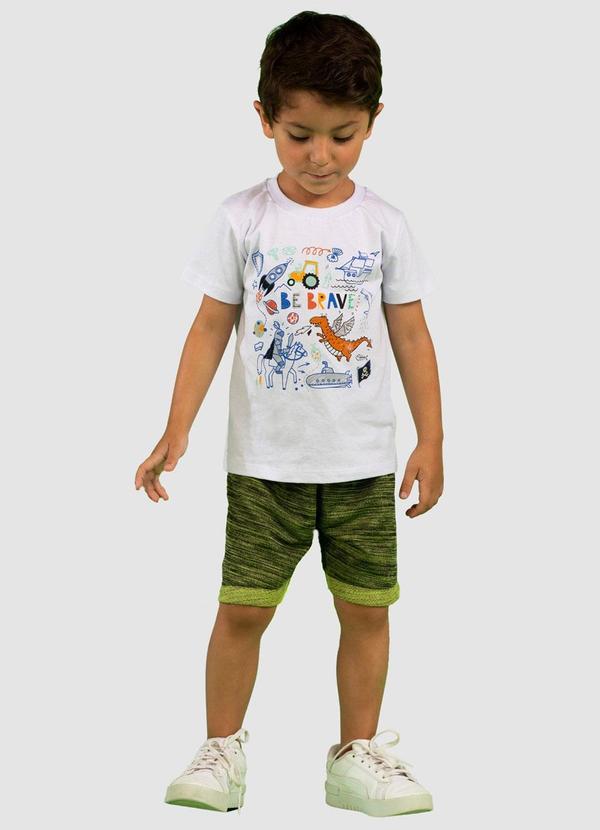 Vista 2 Conjunto Infantil Meia Malha Moletom Branco Turminha Turminha