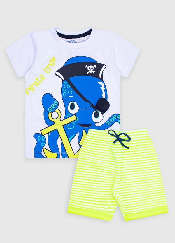 Vista 2 Conjunto Infantil Meia Malha Polvo Branco Turminha Turminha