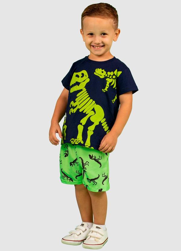 Conjunto Infantil Meia Malha/Tactel Azul