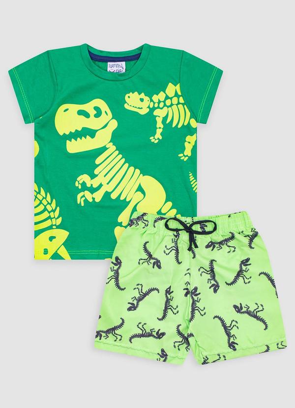 Conjunto Infantil Meia Malha/Tactel Verde