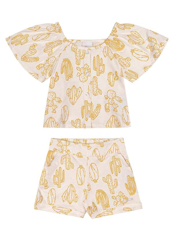 Vista 2 Conjunto Infantil Menina Cactos Amarelo Elian Elian