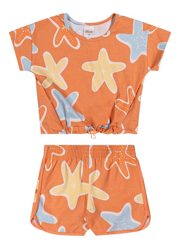 Vista 2 Conjunto Infantil Menina Estrela-Do-Mar Laranja Elian Elian