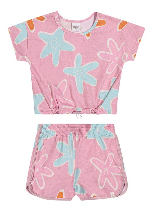 Vista 2 Conjunto Infantil Menina Estrela-Do-Mar Rosa Elian Elian