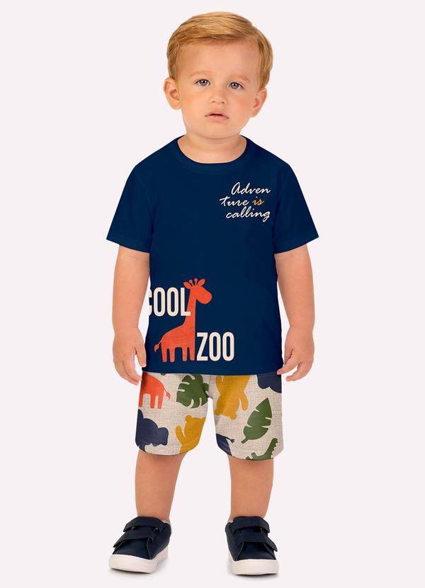 Conjunto Infantil Menino Animais Azul