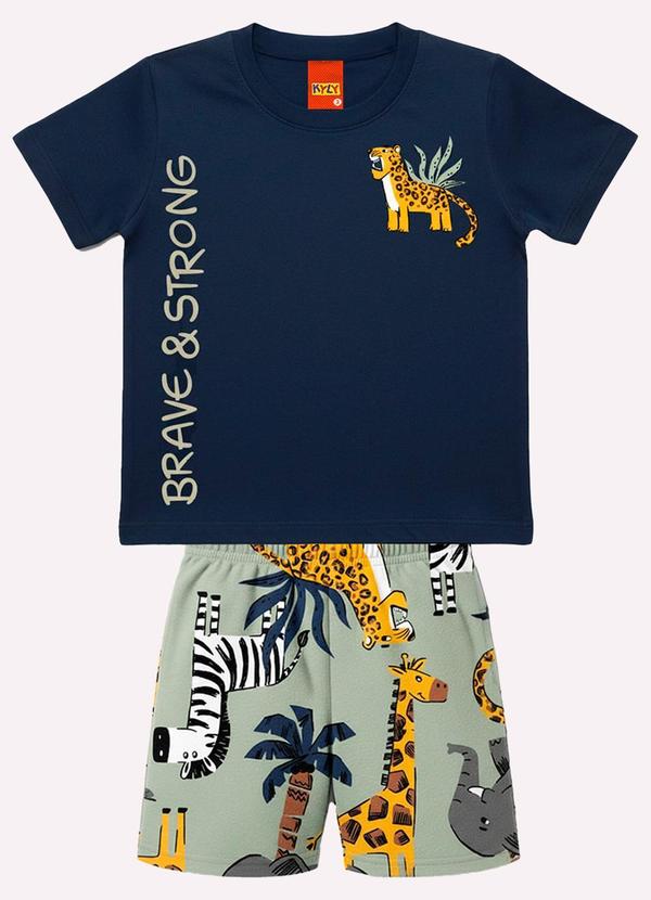 Conjunto Infantil Menino Animais Azul
