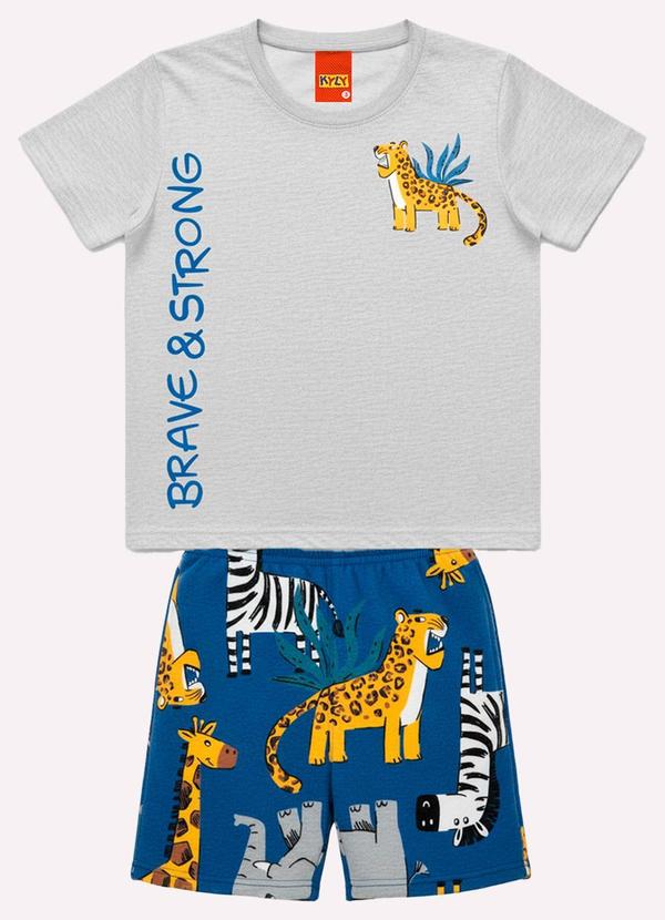 Conjunto Infantil Menino Animais Cinza