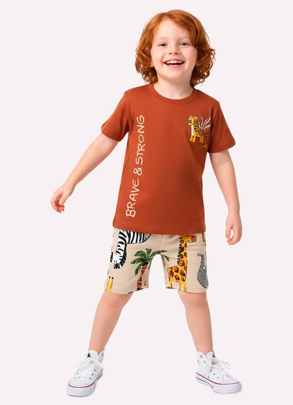 Conjunto Infantil Menino Animais Laranja