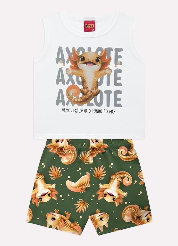 Conjunto Infantil Menino Axolote Branco