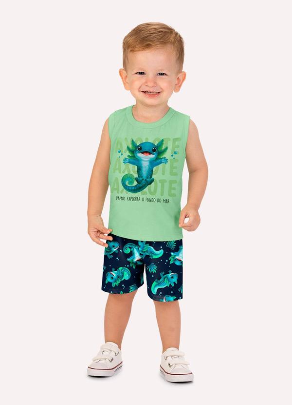 Conjunto Infantil Menino Axolote Verde