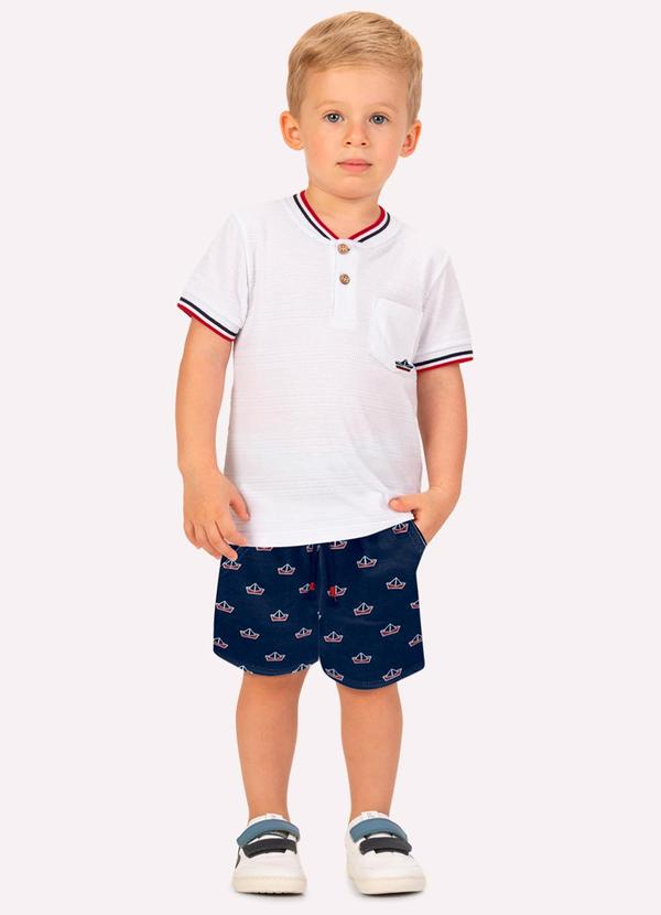 Conjunto Infantil Menino Barquinhos Branco